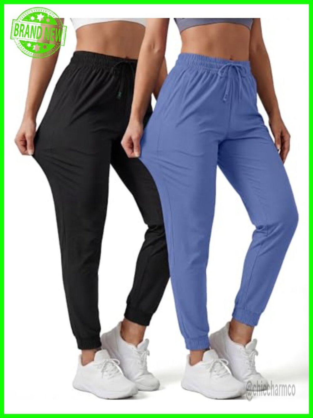Women's Stretch Athletic Jogger Pants 2-Pack Quick Dry Hiking Running
